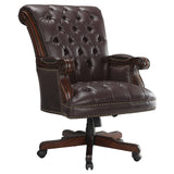 Calloway Dark Brown Tufted Adjustable Height Office Chair from Coaster - Luna Furniture