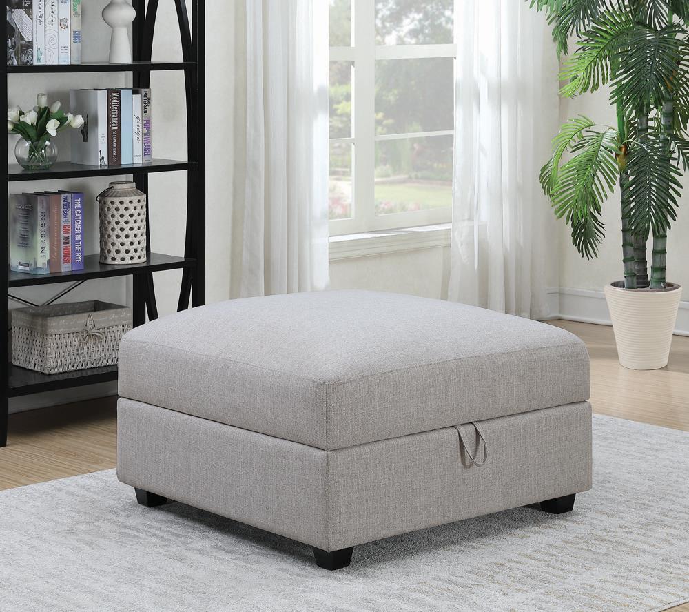 Cambria Square Storage Ottoman Gray from Coaster - Luna Furniture