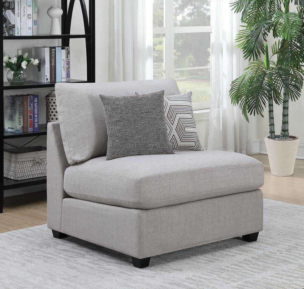 Cambria Upholstered Armless Chair Grey - 551511 - Luna Furniture