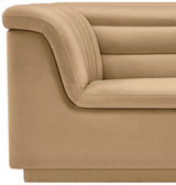 Camel Cascade Velvet Fabric Chair from Meridian - Luna Furniture