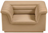 Camel Cascade Velvet Fabric Chair from Meridian - Luna Furniture