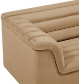 Camel Cascade Velvet Fabric Chair from Meridian - Luna Furniture