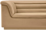 Camel Cascade Velvet Fabric Loveseat from Meridian - Luna Furniture