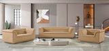 Camel Cascade Velvet Fabric Loveseat from Meridian - Luna Furniture