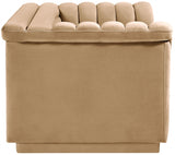 Camel Cascade Velvet Fabric Loveseat from Meridian - Luna Furniture