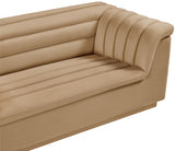 Camel Cascade Velvet Fabric Loveseat from Meridian - Luna Furniture