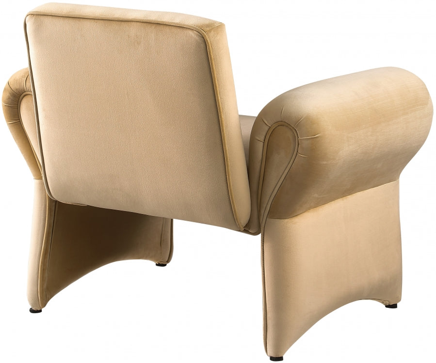 Camel Fleurette Velvet Accent Chair from Meridian - Luna Furniture