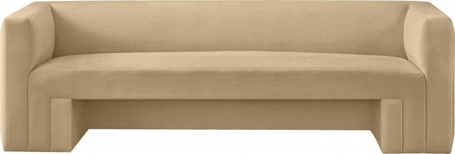 Camel Henson Velvet Sofa from Meridian - Luna Furniture