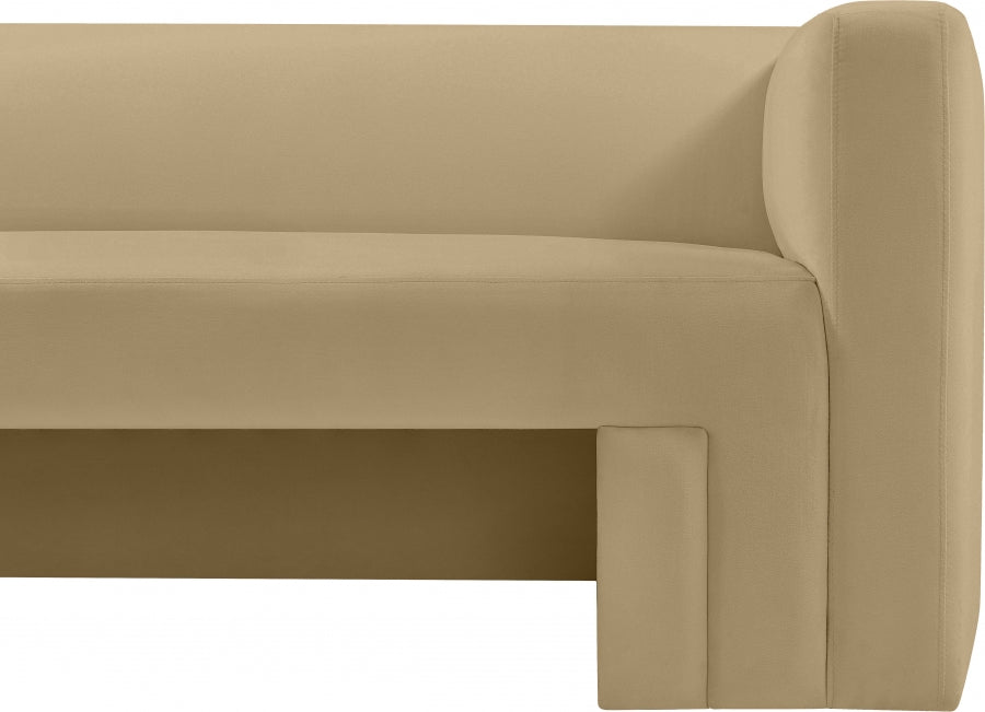 Camel Henson Velvet Sofa from Meridian - Luna Furniture