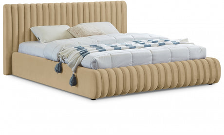 Camel Nico Velvet Full Bed from Meridian - Luna Furniture