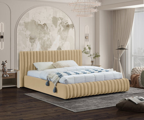 Camel Nico Velvet Full Bed from Meridian - Luna Furniture