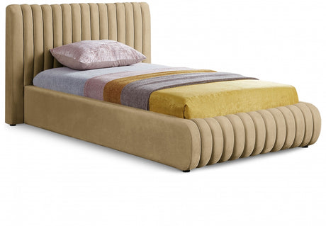 Camel Nico Velvet Twin Bed from Meridian - Luna Furniture