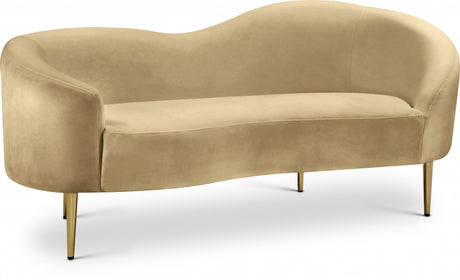 Ritz Camel Velvet Loveseat from Meridian - Luna Furniture