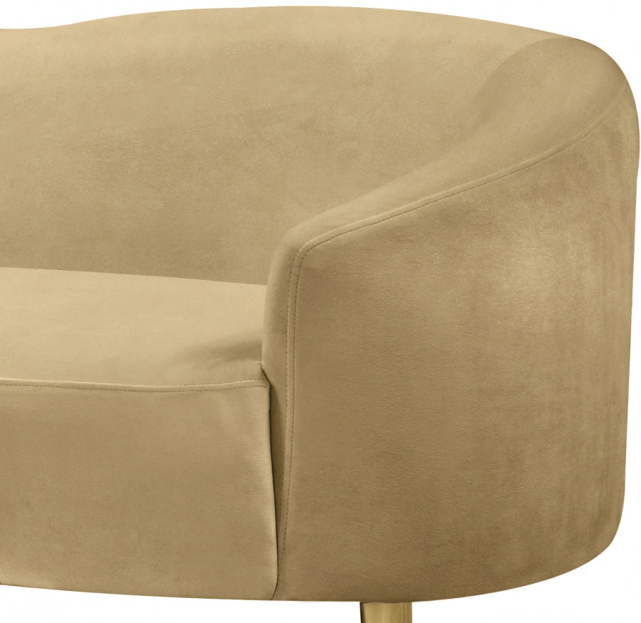 Ritz Camel Velvet Loveseat from Meridian - Luna Furniture