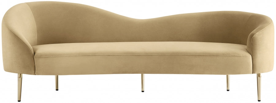 Ritz Camel Velvet Sofa from Meridian - Luna Furniture