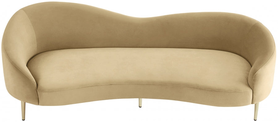 Ritz Camel Velvet Sofa from Meridian - Luna Furniture