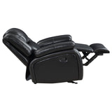 Camila Upholstered Glider Recliner Chair Black - 610246 - Luna Furniture