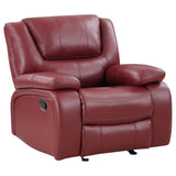 Camila Upholstered Glider Recliner Chair Red Faux Leather - 610243 - Luna Furniture