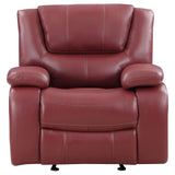 Camila Upholstered Glider Recliner Chair Red Faux Leather - 610243 - Luna Furniture