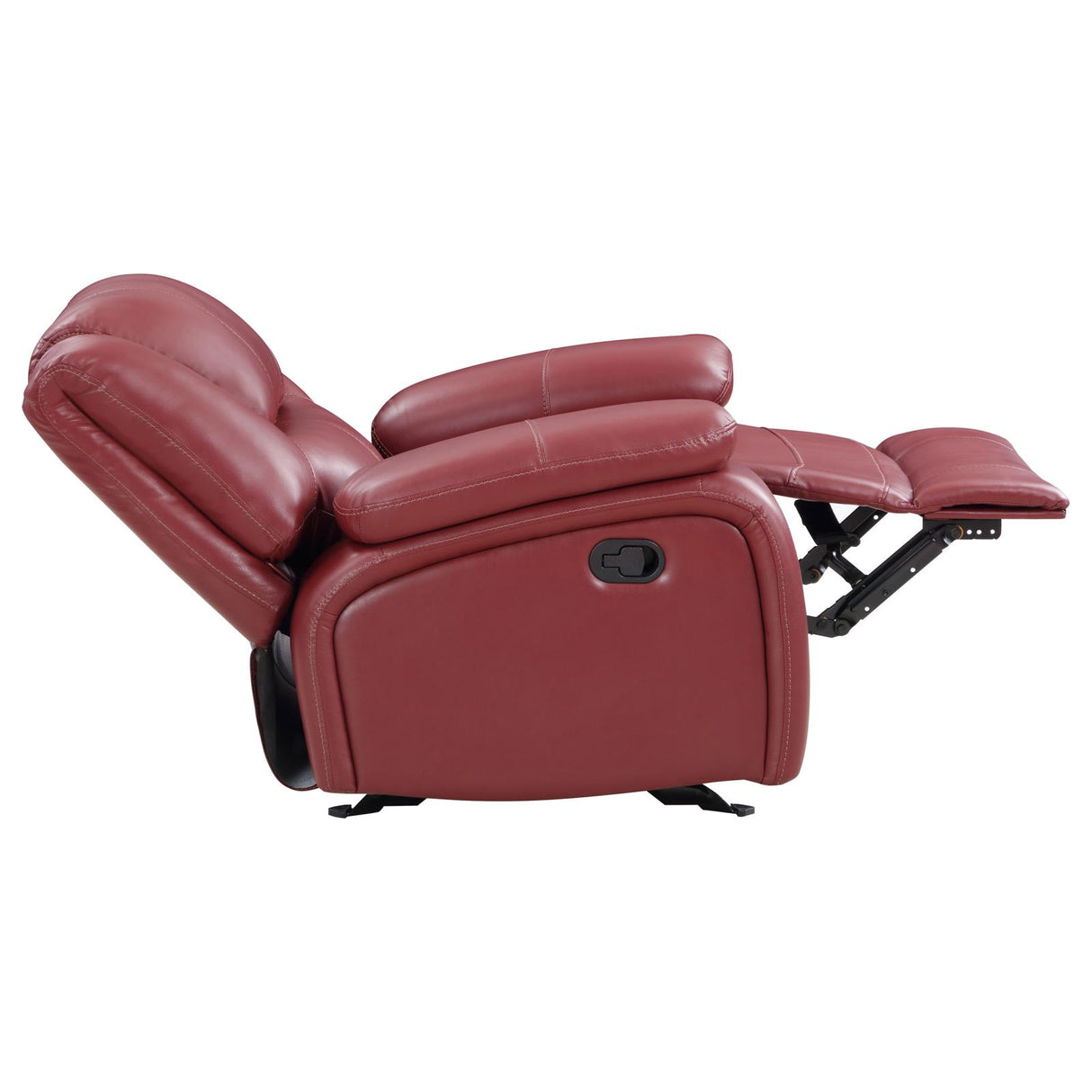 Camila Upholstered Glider Recliner Chair Red Faux Leather - 610243 - Luna Furniture