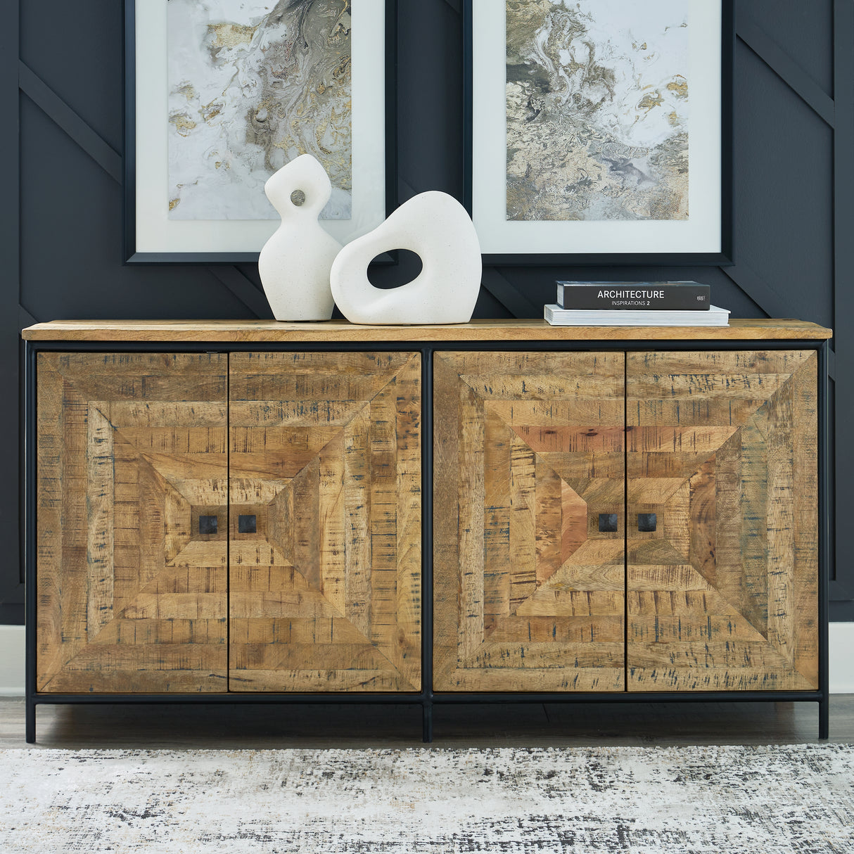 Camney Brown/Black Accent Cabinet from Ashley - Luna Furniture