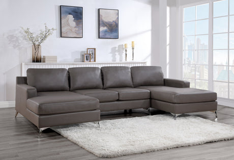 Candace Bronze Double Chaise Sectional - CANDACE BRONZE - Luna Furniture