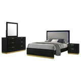 Caraway Black/Grey 4-Piece California King Bedroom Set with LED Headboard from Coaster - Luna Furniture