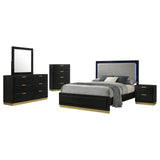 Caraway Black/Grey 5-Piece California King Bedroom Set with LED Headboard from Coaster - Luna Furniture