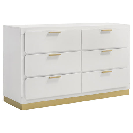 Caraway 6-drawer Bedroom Dresser White - 224773 - Luna Furniture