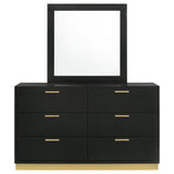 Caraway Black 6-Drawer Bedroom Dresser with Mirror from Coaster - Luna Furniture