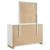 Caraway White 6-Drawer Bedroom Dresser with Mirror from Coaster - Luna Furniture