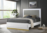 Caraway California King Bed with LED Headboard White and Grey from Coaster - Luna Furniture