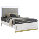 Caraway California King Bed with LED Headboard White and Grey from Coaster - Luna Furniture