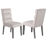 Carla Upholstered Dining Side Chair Stone (Set of 2) from Coaster - Luna Furniture