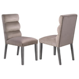 Carla Upholstered Dining Side Chair Stone (Set of 2) from Coaster - Luna Furniture