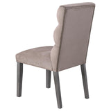 Carla Upholstered Dining Side Chair Stone (Set of 2) from Coaster - Luna Furniture