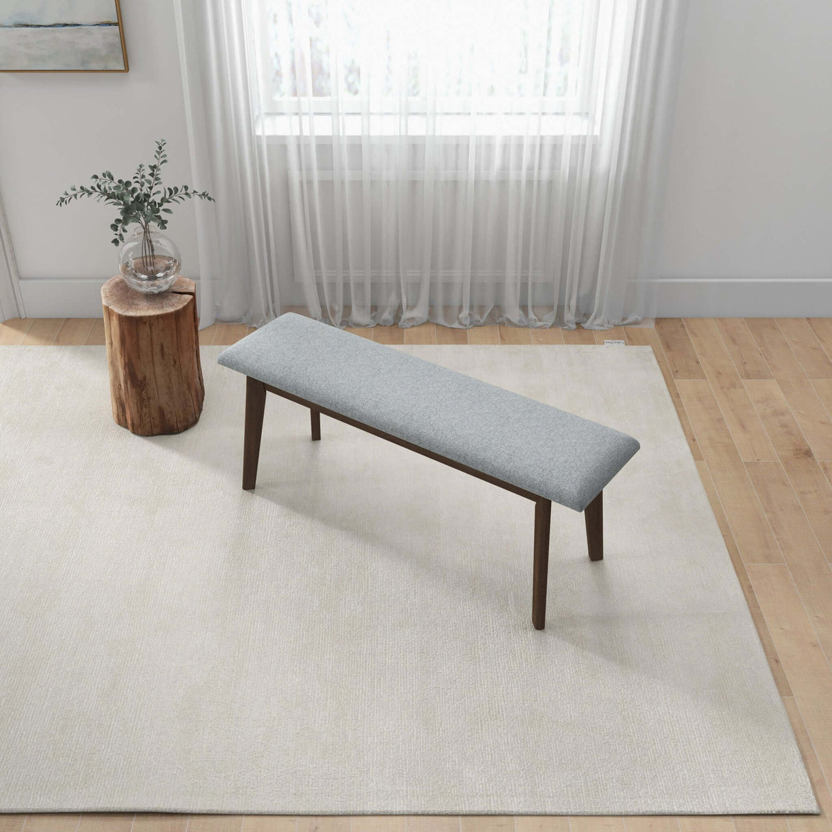 Carlos Fabric Upholstered Solid Wood Bench 36" - AFC00041 - Luna Furniture