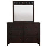 Carlton 6-drawer Rectangular Dresser with Mirror Cappuccino from Coaster - Luna Furniture