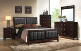 Carlton Cappuccino 4-Piece Eastern King Bedroom Set with Upholstered Headboard from Coaster - Luna Furniture