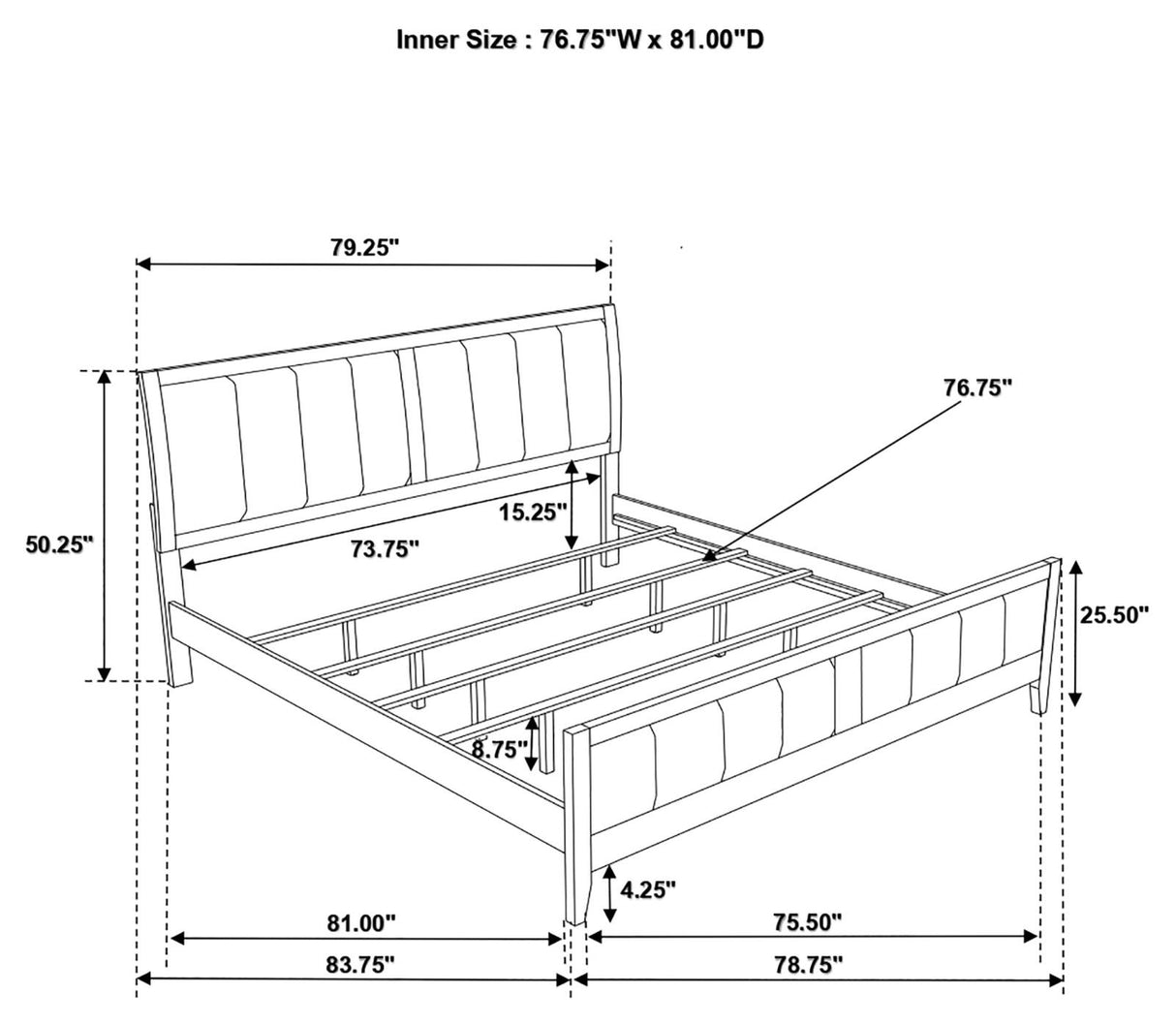 Carlton Cappuccino 4-Piece Eastern King Bedroom Set with Upholstered Headboard from Coaster - Luna Furniture