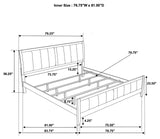 Carlton Cappuccino 4-Piece Eastern King Bedroom Set with Upholstered Headboard from Coaster - Luna Furniture