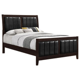 Carlton Queen Upholstered Bed Cappuccino/Black from Coaster - Luna Furniture