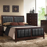 Carlton Queen Upholstered Bed Cappuccino/Black from Coaster - Luna Furniture