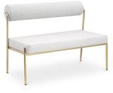 Carly Faux Leather Bench Cream from Meridian - Luna Furniture