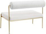 Carly Faux Leather Bench Cream from Meridian - Luna Furniture