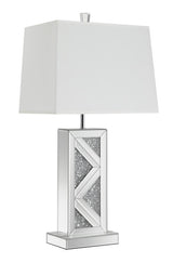 Carmen Geometric Base Table Lamp Silver from Coaster - Luna Furniture