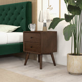 Caroline Mid Century Modern Style Night Stand 2-Drawer - AFC00259 - Luna Furniture