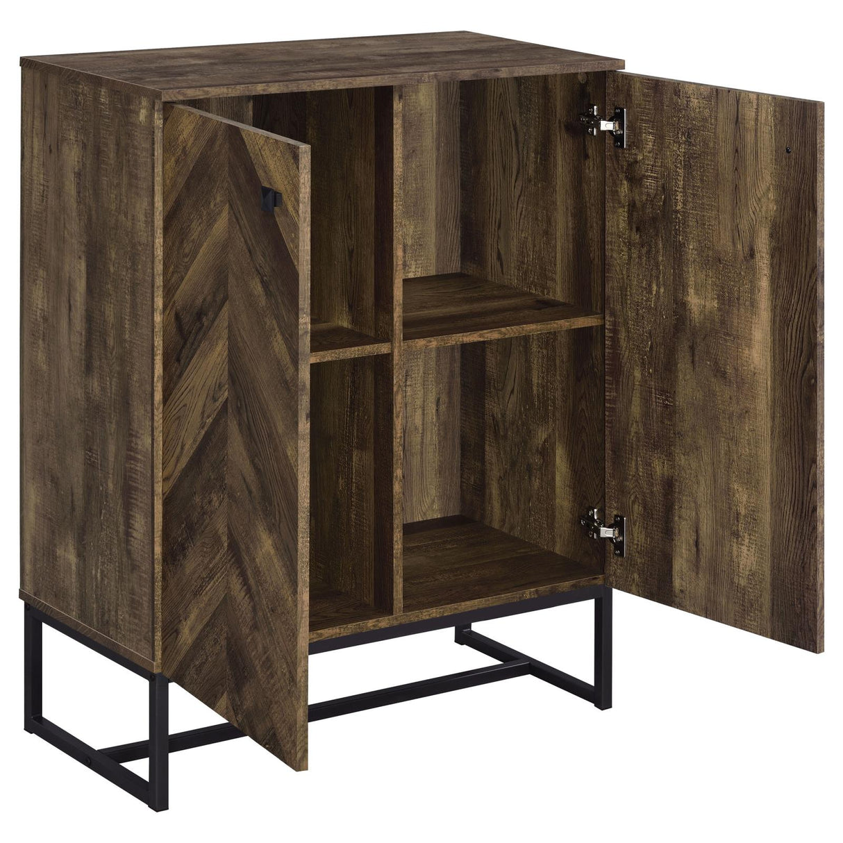 Carolyn 2-door Accent Cabinet Rustic Oak and Gunmetal - 959639 - Luna Furniture