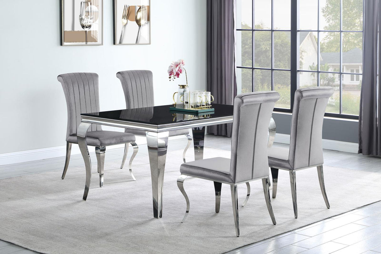 Carone Grey/Chrome 5-Piece 61" Rectangular Dining Set from Coaster - Luna Furniture