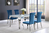 Carone 5-piece 61" Rectangular Dining Set Teal and Chrome - 115091-S5T - Luna Furniture